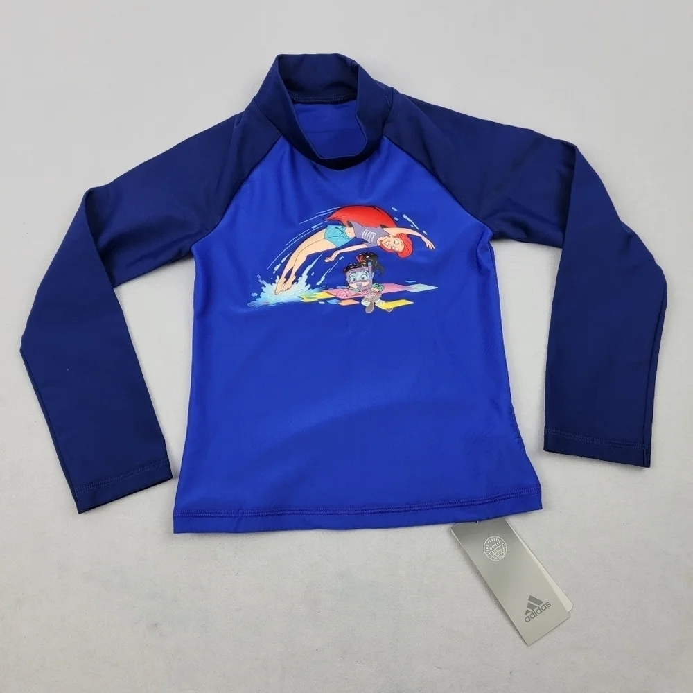 NWT Adidas Disney Princess Ariel‎ long sleeve rash gaurd swimwear